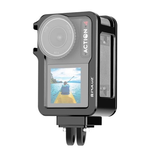 For DJI Osmo Action 4 / 3 PULUZ Metal Cage Expansion Adapter Frame with Cold Shoe (Black) by PULUZ