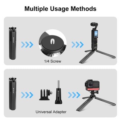 For DJI Osmo Pocket 3 / Insta360 X4 PULUZ Aluminum Alloy Metal Tripod (Black) - Mount & Holder by PULUZ | Online Shopping UK | buy2fix