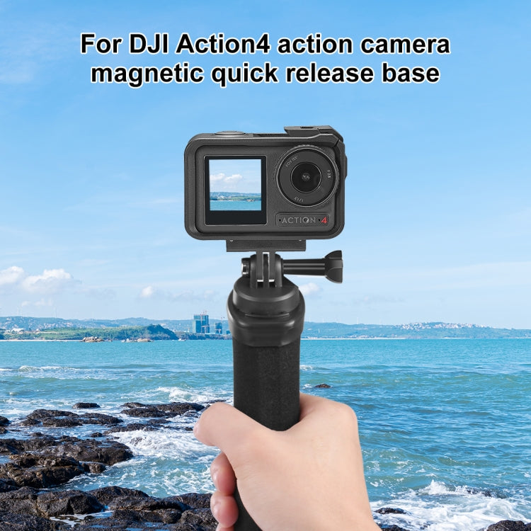 For DJI Osmo Action 5 Pro / 4 / 3 / Osmo 360 PULUZ Magnetic Quick Release Base Expansion Mount (Black) by PULUZ
