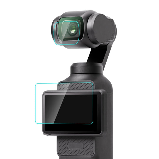 For DJI OSMO Pocket 4 / 3 PULUZ 9H 2.5D HD Tempered Glass Lens Protector + Screen Film (Transparent)