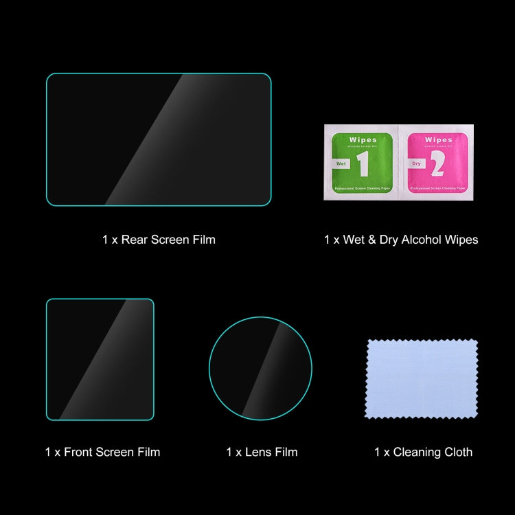 For DJI Osmo Action 4 PULUZ 3-in-1 Lens Front and Back Screen Tempered Glass Explosion-proof Film (Transparent) - Protective Film & Stickers by PULUZ | Online Shopping UK | buy2fix