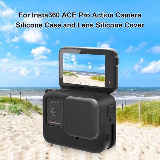For Insta360 Ace Pro PULUZ Body Silicone Protective Case with Lens Cap (Black) - Case & Bags by PULUZ | Online Shopping UK | buy2fix