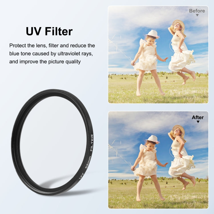 For Insta360 Ace Pro PULUZ 52mm UV Lens Filter Adapter Ring with Lens Cover (Black) - Len Accessories by PULUZ | Online Shopping UK | buy2fix
