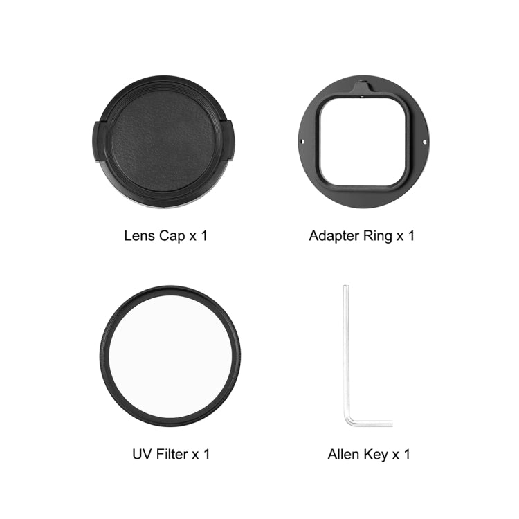 For Insta360 Ace Pro PULUZ 52mm UV Lens Filter Adapter Ring with Lens Cover (Black) - Len Accessories by PULUZ | Online Shopping UK | buy2fix