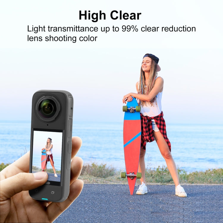 For Insta360 X4 / X5 PULUZ 9H 2.5D Curved HD Screen Tempered Glass Film (Transparent) - Protective Film & Stickers by PULUZ | Online Shopping UK | buy2fix