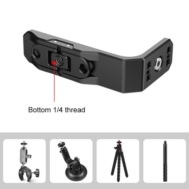 For Insta360 X4 / X5 PULUZ Vertical Horizontal Shooting Quick Release Metal  L Bracket (Black) - Mount & Holder by PULUZ | Online Shopping UK | buy2fix