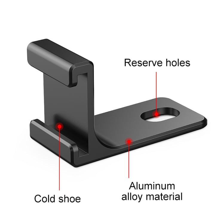 For Insta360 X5 / X4 / X3 / One X2 PULUZ Selfie Stick Cold Shoe Extension Bracket (Black) - Mount & Holder by PULUZ | Online Shopping UK | buy2fix