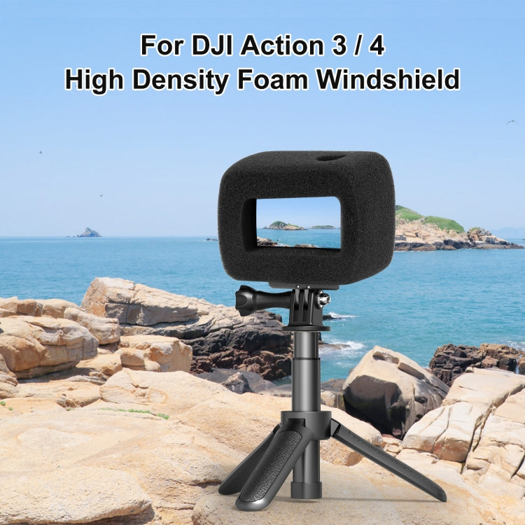 For DJI Osmo Action 5 Pro / 4 / 3 PULUZ High Density Foam Windshield (Black) by PULUZ