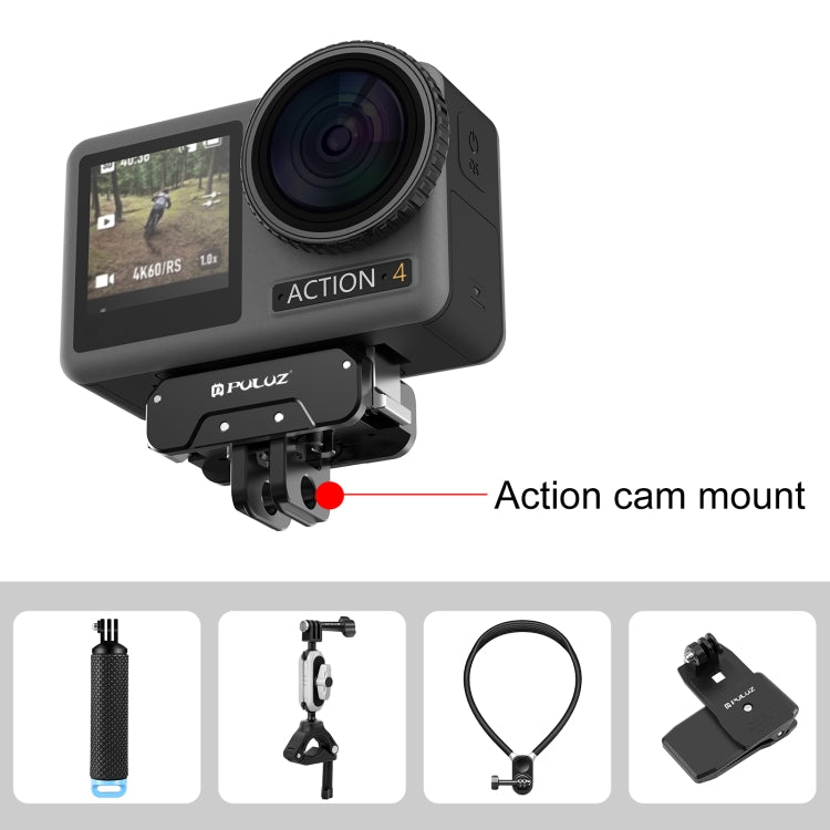 For DJI Osmo Action 5 Pro / 4 / 3 / Osmo 360 PULUZ Magnetic Quick Release Metal Base (Black) - Mount & Holder by PULUZ | Online Shopping UK | buy2fix