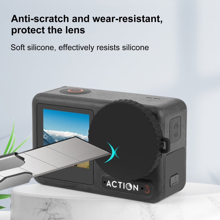 For DJI Osmo Action 5 Pro / 4 / 3 PULUZ Silicone Lens Cap (Black) by PULUZ