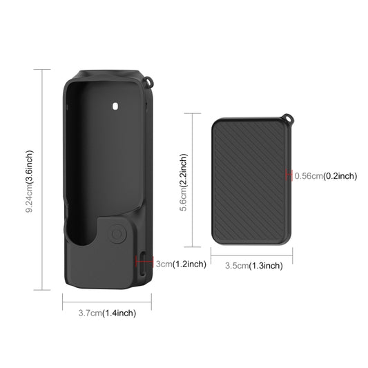 For DJI OSMO Pocket 3 PULUZ  2 in 1 Silicone Cover Case Set with Strap (Black) - Case & Bags by PULUZ | Online Shopping UK | buy2fix