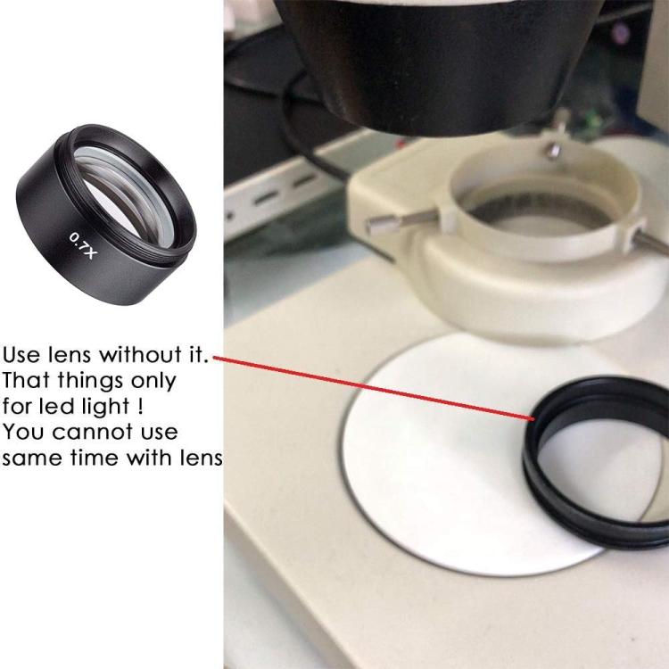 Stereo Microscopes Auxiliary Objective Lens Barlow Lens Magnifier 0.7X WD120 - Digital Microscope by buy2fix | Online Shopping UK | buy2fix