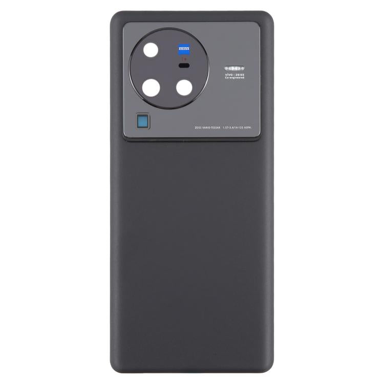 For vivo X80 Pro Battery Back Cover with Camera Lens Cover(Black) - Back Cover by buy2fix | Online Shopping UK | buy2fix