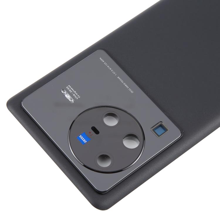 For vivo X80 Pro Battery Back Cover with Camera Lens Cover(Black) - Back Cover by buy2fix | Online Shopping UK | buy2fix