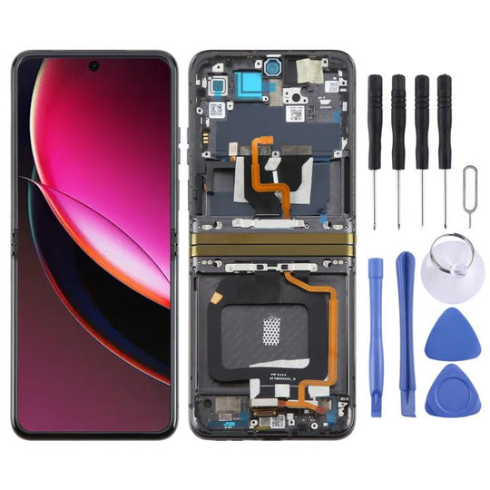 For Motorola Razr 40 Ultra/Razr+ 2023 XT2321-3 XT2321-1 XT2321-2 Original LCD Screen Digitizer Full Assembly with Frame (Black)