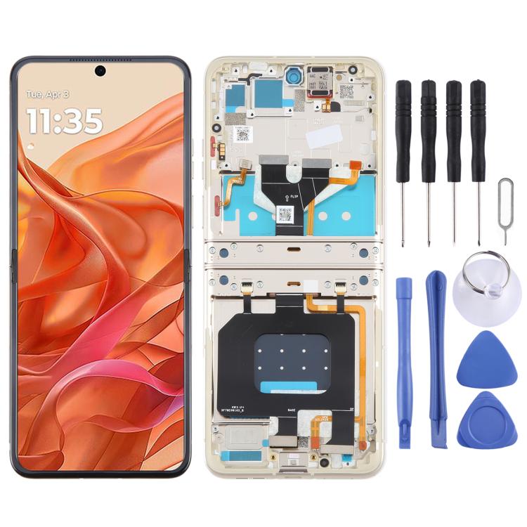 For Motorola Razr 2024 Original LCD Screen Digitizer Full Assembly with Frame (Orange) - LCD Screen by buy2fix | Online Shopping UK | buy2fix