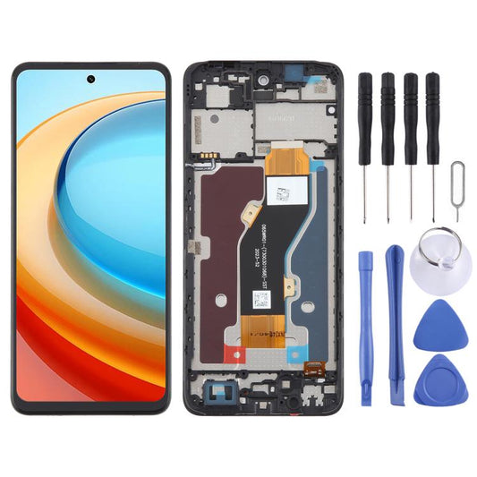 For ZTE Blade A75 4G / V60 Smart LCD Screen Digitizer Full Assembly with Frame (Black) - For ZTE by buy2fix | Online Shopping UK | buy2fix