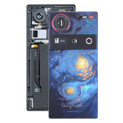 For ZTE nubia Z70 Ultra NX733J NX736J Glass Battery Back Cover with Camera Lens Cover(Blue) - For ZTE by buy2fix | Online Shopping UK | buy2fix