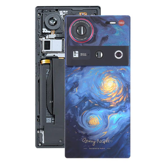 For ZTE nubia Z70 Ultra NX733J NX736J Glass Battery Back Cover with Camera Lens Cover(Blue) - For ZTE by buy2fix | Online Shopping UK | buy2fix