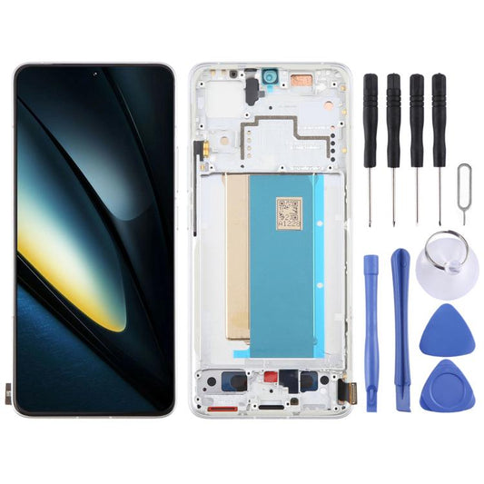 For Xiaomi Poco F6 Pro AMOLED Original LCD Screen Digitizer Full Assembly with Frame (White) - LCD Screen by buy2fix | Online Shopping UK | buy2fix
