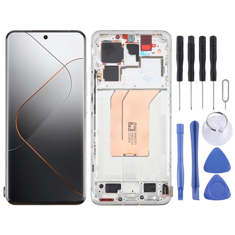 For Xiaomi 14 Pro AMOLED Original LCD Screen Digitizer Full Assembly with Frame (Silver) - LCD Screen by buy2fix | Online Shopping UK | buy2fix
