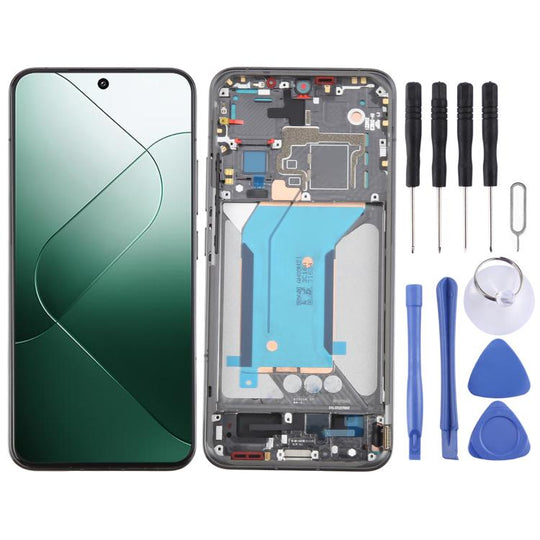 For Xiaomi 14 AMOLED Original LCD Screen Digitizer Full Assembly with Frame (Black)