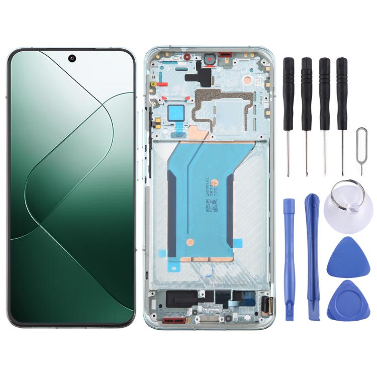 For Xiaomi 14 AMOLED Original LCD Screen Digitizer Full Assembly with Frame (Green) - LCD Screen by buy2fix | Online Shopping UK | buy2fix