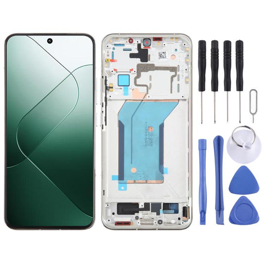 For Xiaomi 14 AMOLED Original LCD Screen Digitizer Full Assembly with Frame (Silver) - LCD Screen by buy2fix | Online Shopping UK | buy2fix