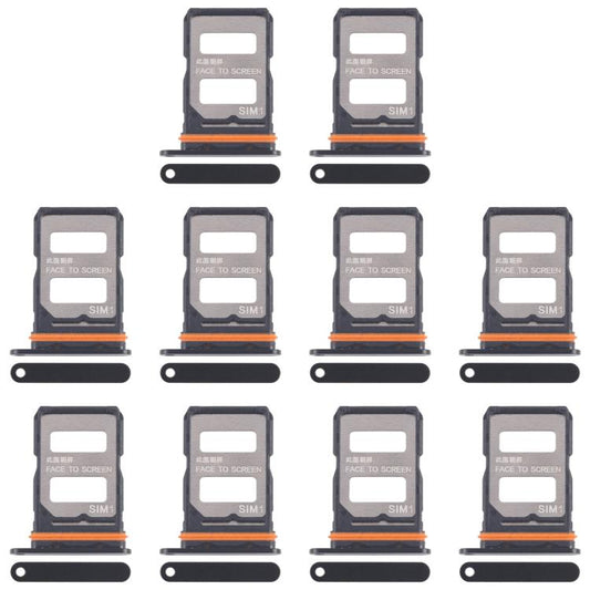 For Xiaomi 14T Pro 5G 10pcs Original SIM Card Tray + SIM Card Tray (Black) - Card Tray by buy2fix | Online Shopping UK | buy2fix