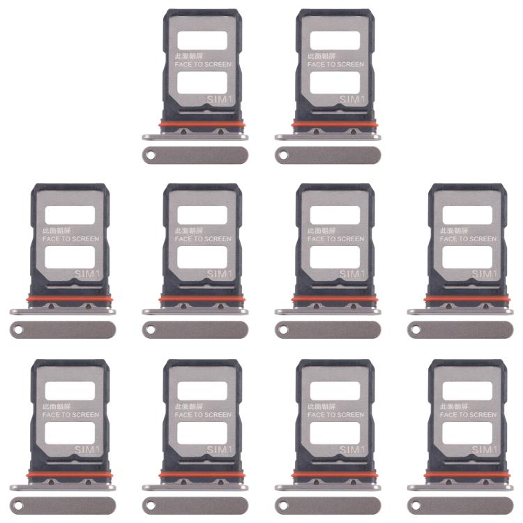 For Xiaomi 14T Pro 5G 10pcs Original SIM Card Tray + SIM Card Tray (Gold) - Card Tray by buy2fix | Online Shopping UK | buy2fix