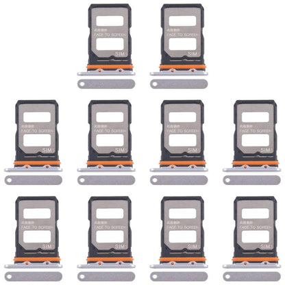 For Xiaomi 14T Pro 5G 10pcs Original SIM Card Tray + SIM Card Tray (Silver) - Card Tray by buy2fix | Online Shopping UK | buy2fix