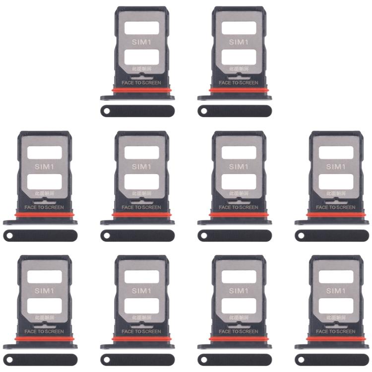 For Xiaomi 14T 5G 10pcs Original SIM Card Tray + SIM Card Tray (Black) - Card Tray by buy2fix | Online Shopping UK | buy2fix