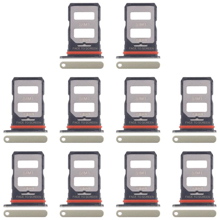 For Xiaomi 14T 5G 10pcs Original SIM Card Tray + SIM Card Tray (Green) - Card Tray by buy2fix | Online Shopping UK | buy2fix