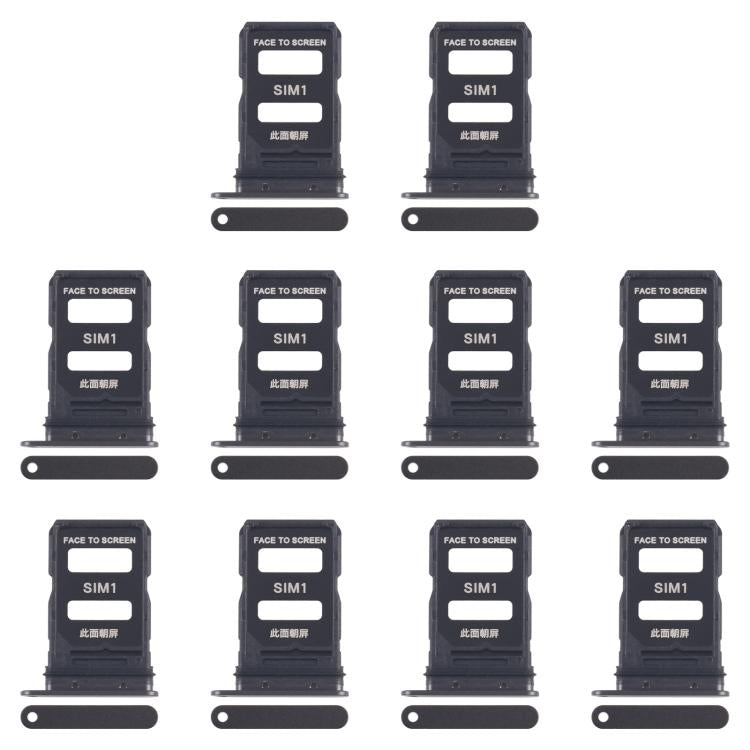 For Xiaomi 15 10pcs Original SIM Card Tray + SIM Card Tray (Black) - Card Tray by buy2fix | Online Shopping UK | buy2fix