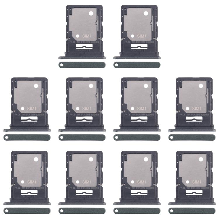 For Xiaomi Redmi Note 14 5G 10pcs Original SIM + SIM / Micro SD Card Tray (Dark Green) - Card Tray by buy2fix | Online Shopping UK | buy2fix