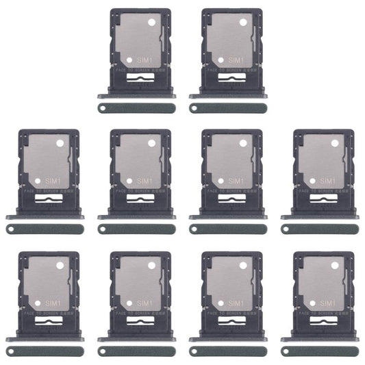 For Xiaomi Redmi Note 14 5G 10pcs Original SIM + SIM / Micro SD Card Tray (Dark Green) - Card Tray by buy2fix | Online Shopping UK | buy2fix