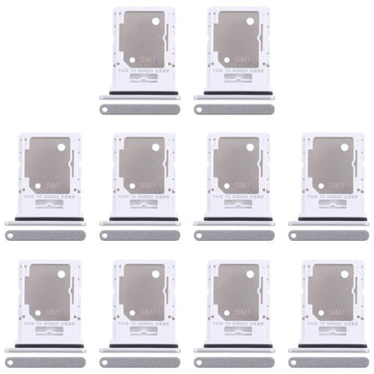 For Xiaomi Redmi Note 14 5G 10pcs Original SIM + SIM / Micro SD Card Tray (Silver) - Card Tray by buy2fix | Online Shopping UK | buy2fix