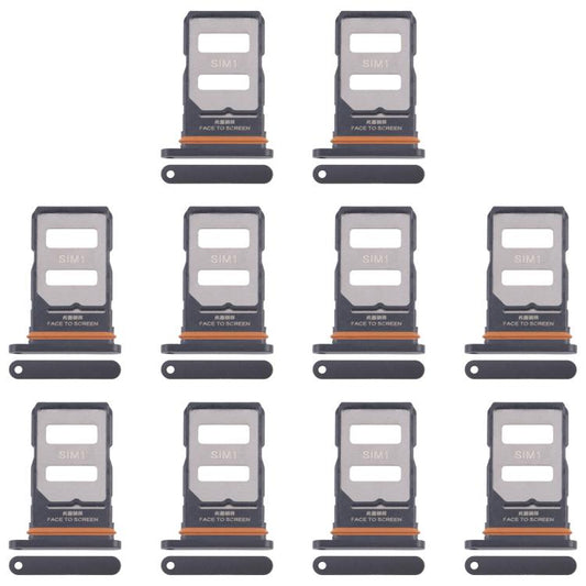 For Xiaomi Redmi Note 14 Pro+ 5G 10pcs Original SIM Card Tray + SIM Card Tray (Black) - Card Tray by buy2fix | Online Shopping UK | buy2fix