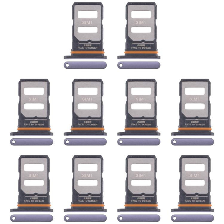 For Xiaomi Redmi Note 14 Pro+ 5G 10pcs Original SIM Card Tray + SIM Card Tray (Purple) - Card Tray by buy2fix | Online Shopping UK | buy2fix