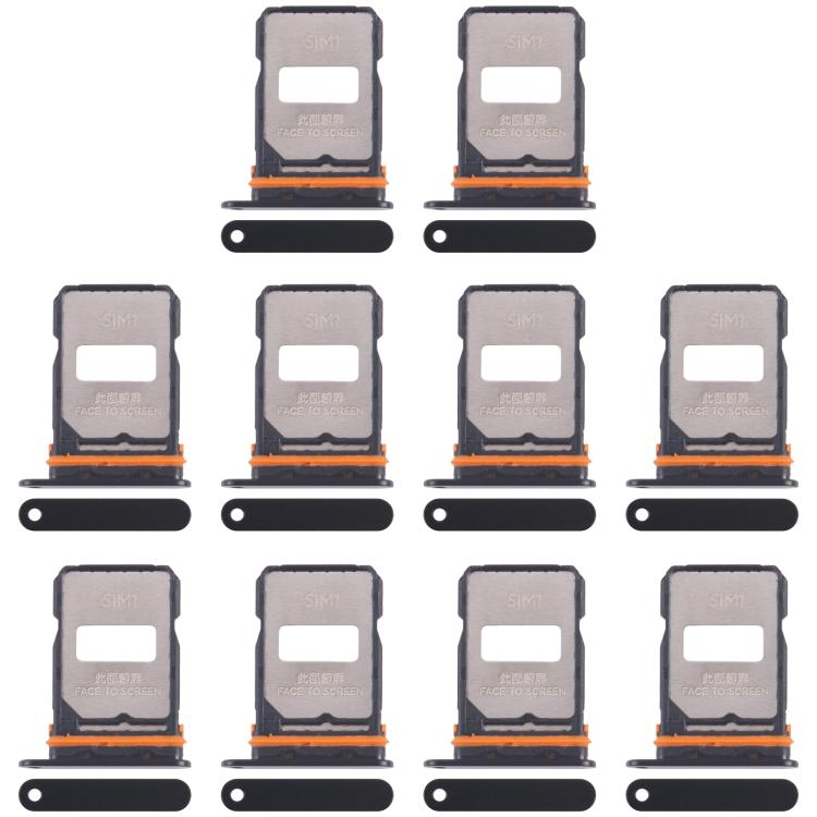 For Xiaomi Redmi Turbo 4 Pro 10pcs Original SIM Card Tray + SIM Card Tray (Black) - Card Tray by buy2fix | Online Shopping UK | buy2fix