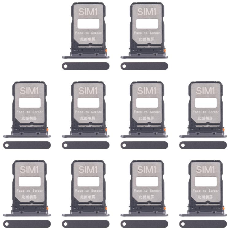 For Xiaomi Redmi K80 10pcs Original SIM Card Tray + SIM Card Tray (Black) - Card Tray by buy2fix | Online Shopping UK | buy2fix