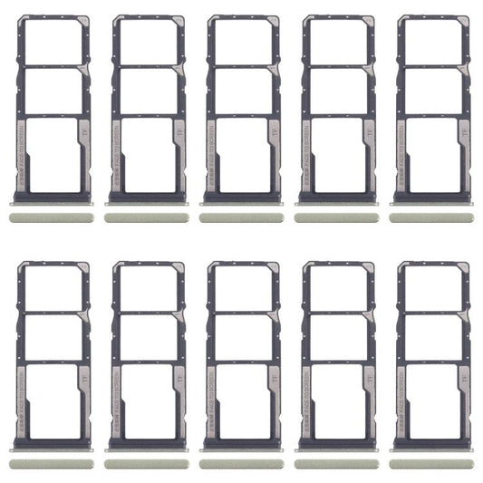 For Xiaomi Redmi 14C 4G 10pcs Original SIM Card Tray + SIM Card Tray + Micro SD Card Tray (Green) - Card Tray by buy2fix | Online Shopping UK | buy2fix