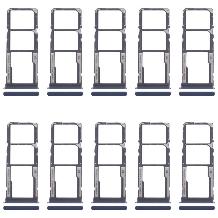 For Xiaomi Redmi 14C 4G 10pcs Original SIM Card Tray + SIM Card Tray + Micro SD Card Tray (Blue) - Card Tray by buy2fix | Online Shopping UK | buy2fix