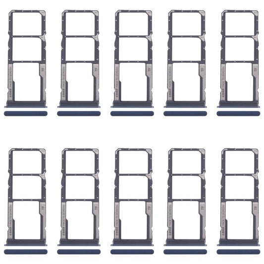 For Xiaomi Redmi 14C 4G 10pcs Original SIM Card Tray + SIM Card Tray + Micro SD Card Tray (Blue) - Card Tray by buy2fix | Online Shopping UK | buy2fix