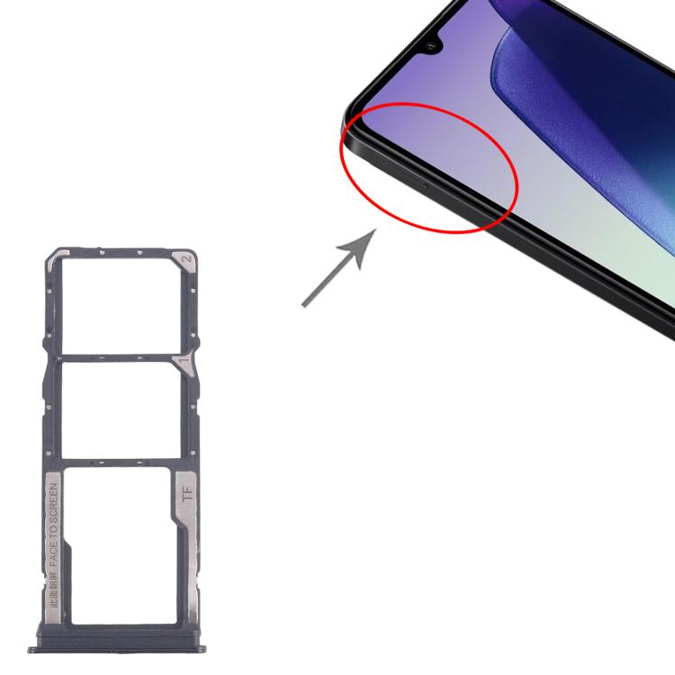 For Xiaomi Redmi 14R 5G 10pcs Original SIM Card Tray + SIM Card Tray + Micro SD Card Tray (Black) - Card Tray by buy2fix | Online Shopping UK | buy2fix
