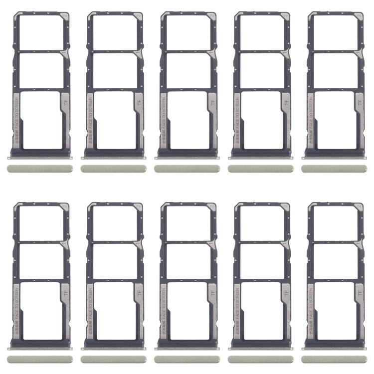 For Xiaomi Redmi 14R 5G 10pcs Original SIM Card Tray + SIM Card Tray + Micro SD Card Tray (Green) - Card Tray by buy2fix | Online Shopping UK | buy2fix
