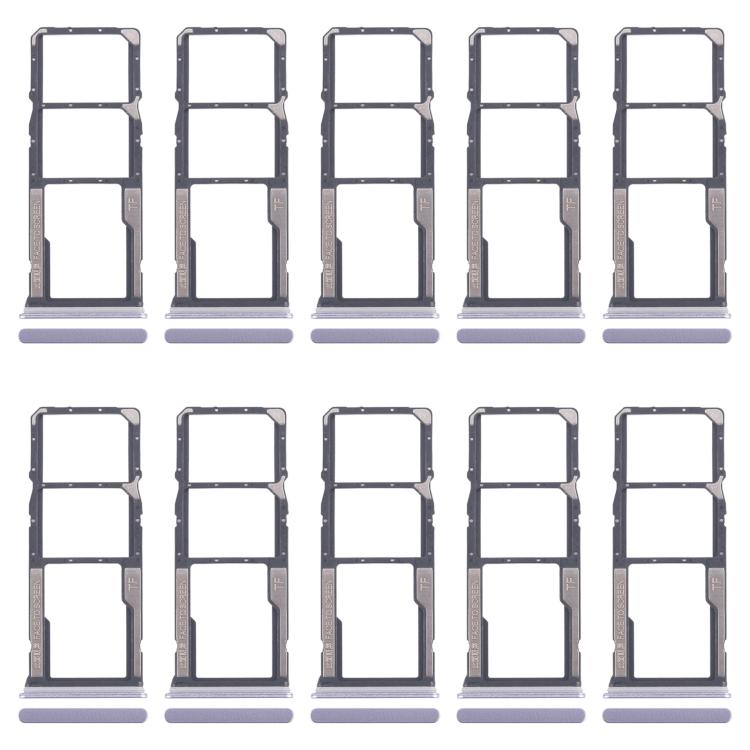 For Xiaomi Redmi 14R 5G 10pcs Original SIM Card Tray + SIM Card Tray + Micro SD Card Tray (Purple) - Card Tray by buy2fix | Online Shopping UK | buy2fix