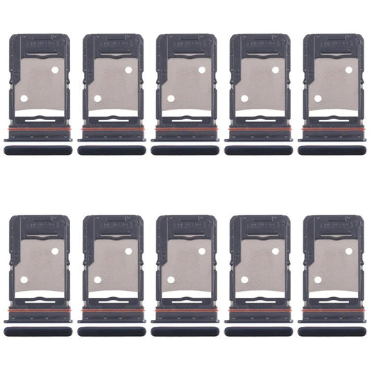 For Tecno Camon 18 P 10pcs Original SIM Card Tray + SIM Card Tray + Micro SD Card Tray (Black) - Card Tray by buy2fix | Online Shopping UK | buy2fix