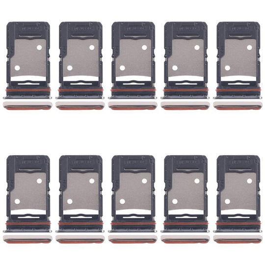 For Tecno Camon 18 P 10pcs Original SIM Card Tray + SIM Card Tray + Micro SD Card Tray (Gold)