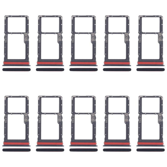 For Motorola Moto G53 XT2335-2 10pcs Original SIM + Micro SD Card Tray (Black)